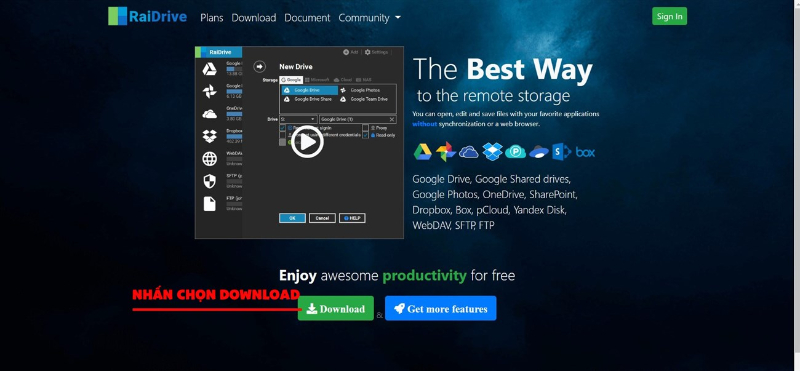 Cách tạo Ổ đĩa Google Drive trên máy tính bằng RaiDrive